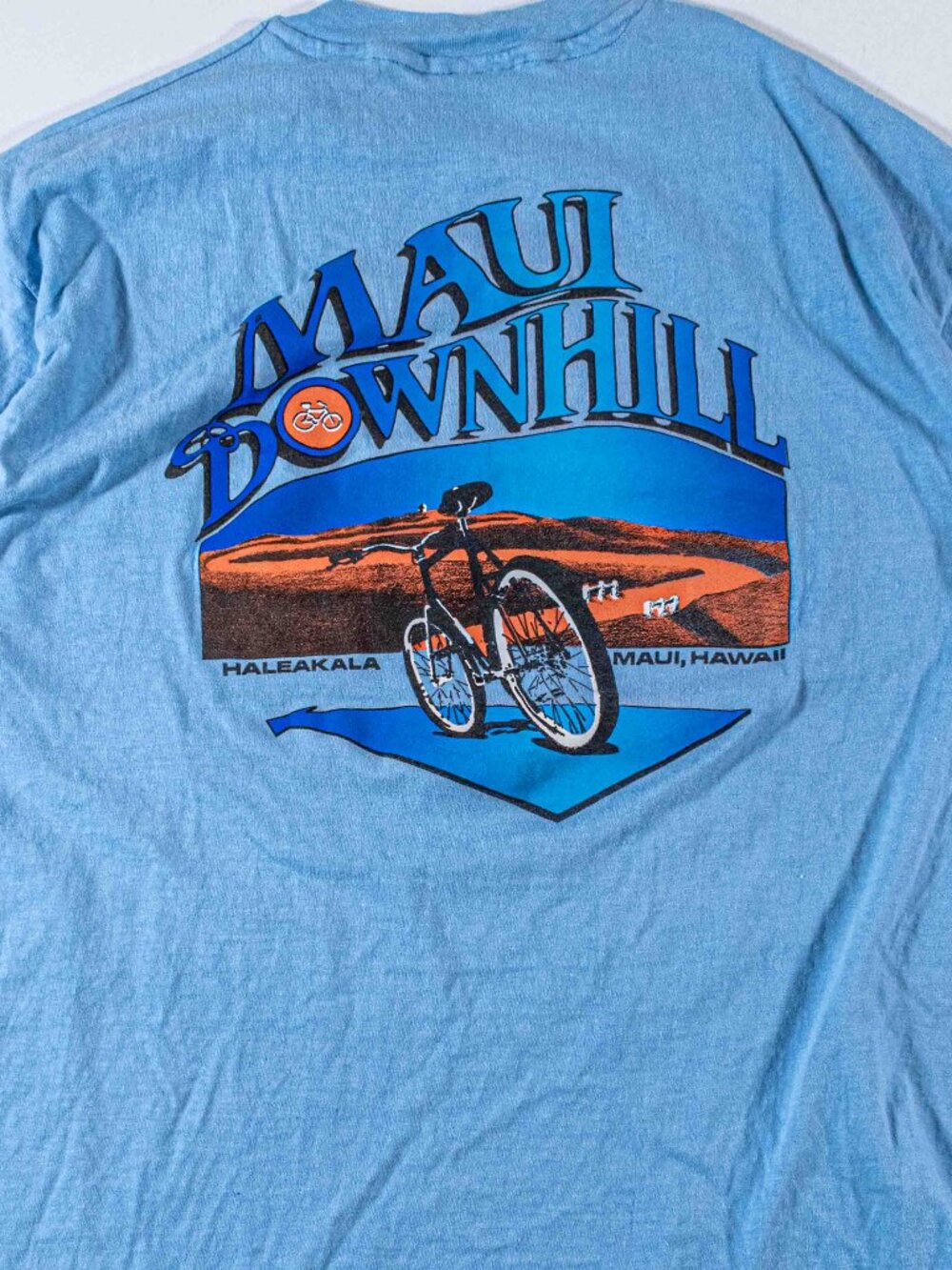 Vintage Maui Downhill Bike T-Shirt XL 80s Hawaii Bicycle Safari Graphic Tee VTG